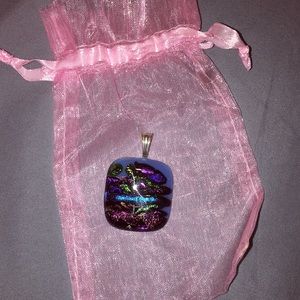 Multicolored glass pendant